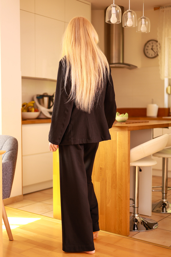 Emi - giacca elegante da donna, 95% cotone 5% elastan | marchio polacco Mirale - nero