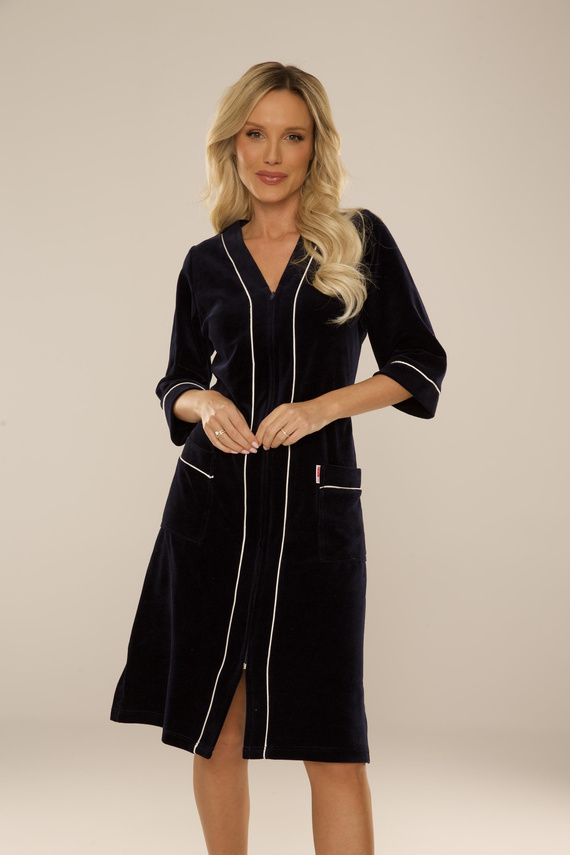 974 / 352 Vestaglia da donna in velluto Forex - blu navy