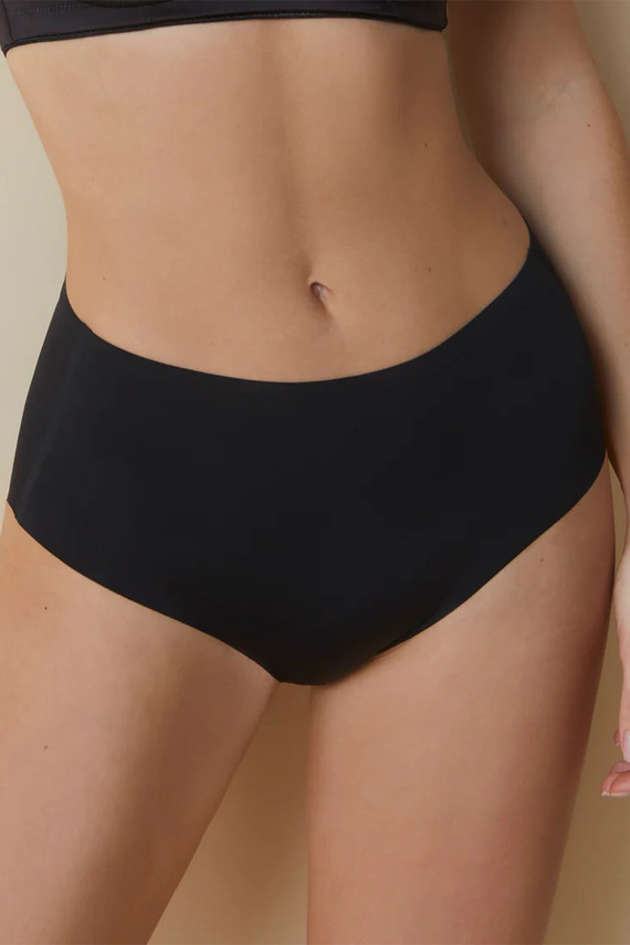 503 Maxi slip donna Braga Selene nero - a vita alta, senza cuciture, modellante