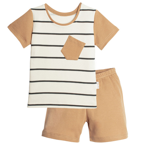 Pigiama bambino Nicol 222037 completo in cotone manica corta crema