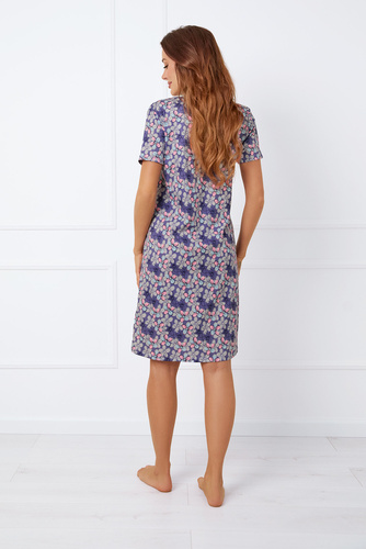 Camicia da notte sbottonata Carbonia, manica corta Moda Italiana - stampa