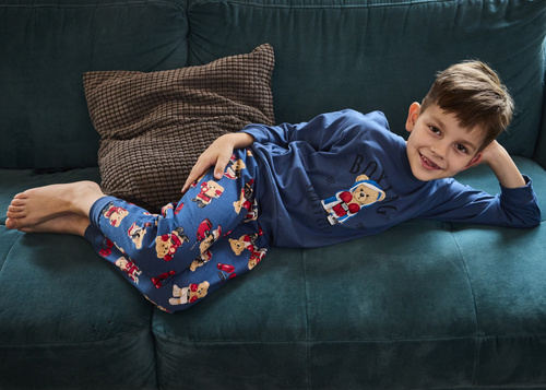 593/178 966/178 Pigiama bambino Cornette Boxer | Cotone, stampa, pantaloni fantasia, polsini a coste