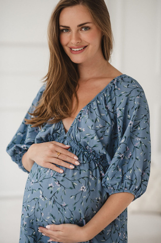 Milk Sun Abito per la gravidanza e l'allattamento Milk&Love abito blu a fiori