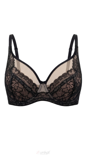 Unikat Sedina Soft Nero Reggiseno Morbido in Pizzo con Ferretto