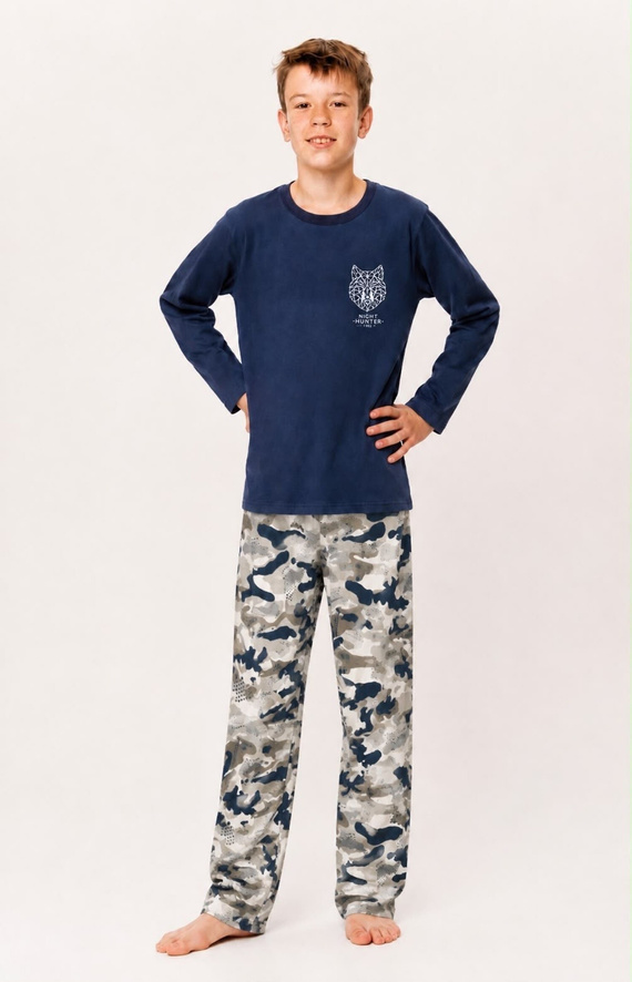 Pigiama bambino Taro 3684 Logan blu navy 100% cotone manica lunga