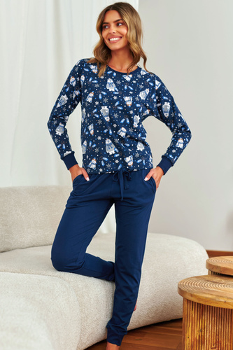 5272 Pigiama da donna Doctor Nap - Cozy Bear, in cotone, manica lunga e pantaloni