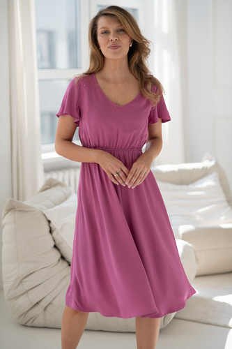Abito premaman e allattamento Lovely Dress Midi 100% viscosa Milk&Love rose