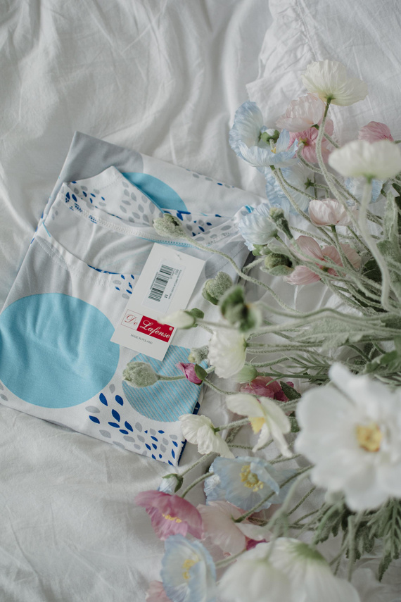 860 Camicia da notte Amelia De Lafense - manica corta, morbida viscosa - turchese