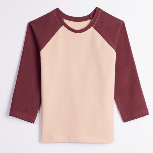 228142 Nicol FARMA Maglia raglan bambino cotone beige-marrone