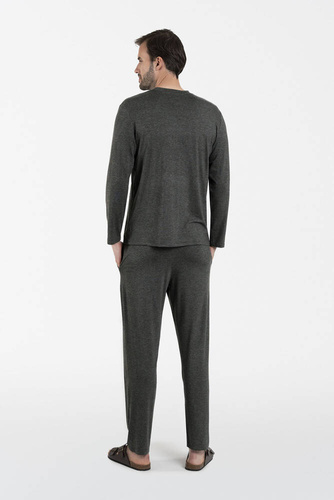 Akord Pigiama uomo maniche lunghe, pantaloni lunghi Moda italiana - c.melange