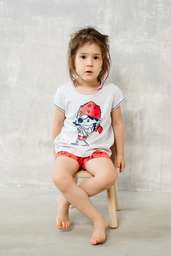 Marina Pigiama da bambina Moda italiana - melange chiaro