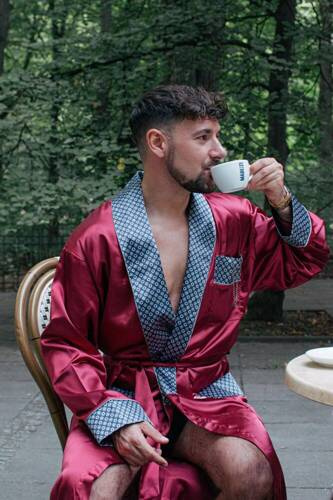 940 Accappatoio in raso da uomo Forex - marrone