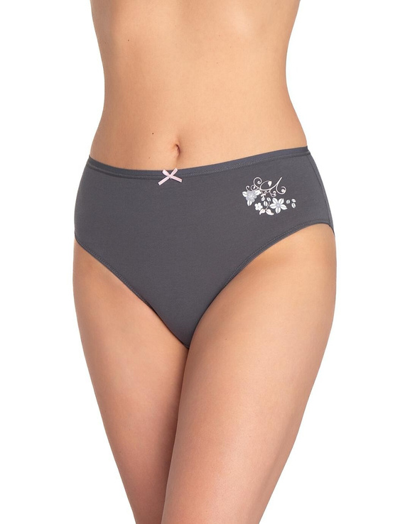 Mutandine da donna L-120BI-96 Lama grey graphite-cotton, confezione da 3 pezzi, comode e classiche