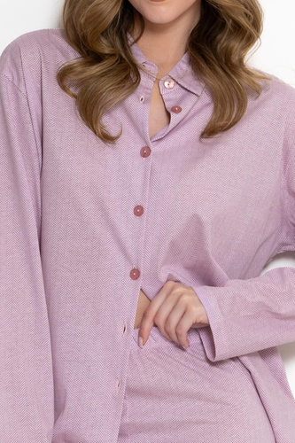Pigiama donna Odessa 1821 Leveza rosa 100% cotone con bottoni