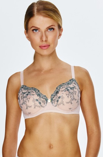 2551 Lupoline reggiseno morbido con ferretto e motivo floreale, beige