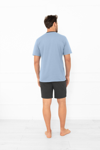 Pigiama uomo Julius Italian Fashion in acciaio - corto, cotone, elegante