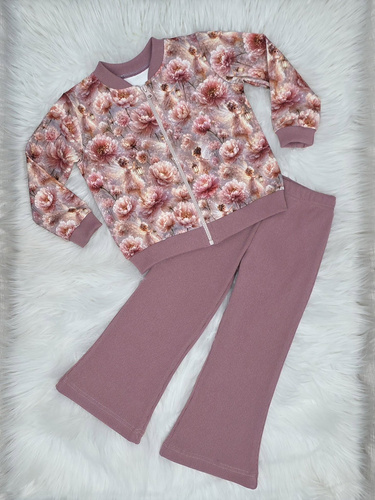 Bambarillo Wróżki – felpa ragazza con zip a fiori, rosa