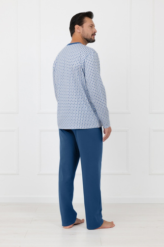 Pigiama uomo Homer Italian Fashion in cotone, aperta, lunga