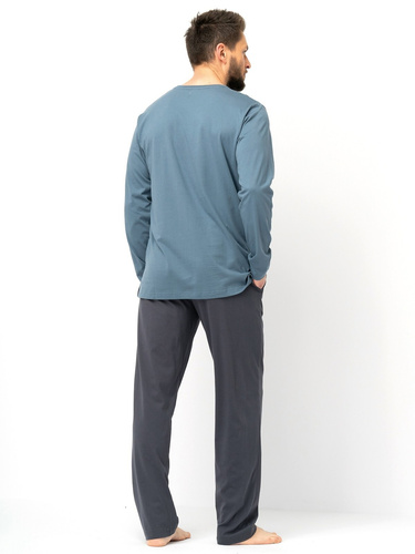 Pigiama uomo Key MNS 627 grigio - cotone, manica lunga, taglio classico