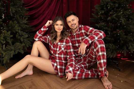 Pigiama Alivia Sensis - pigiama da donna in cotone con camicia a quadri e pantaloni lunghi