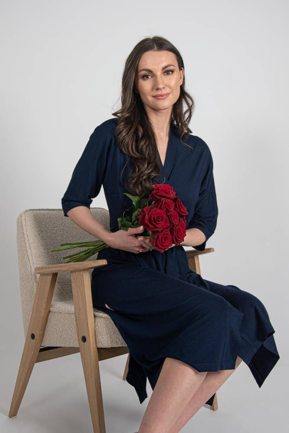 942 Visa Vestaglia lunga De Lafense - blu navy