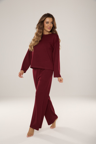 886 Butter Tuta da donna di De Lafense - abbigliamento da casa in maglia "butter", bordeaux