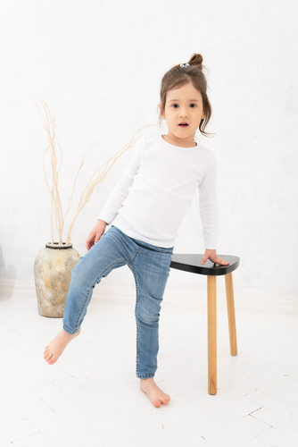 T-shirt Tosia per bambina, manica lunga - Moda italiana - bianco