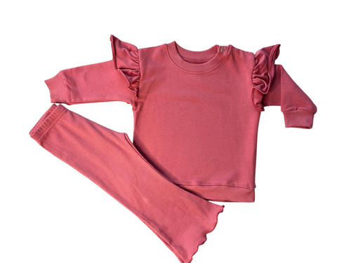 Mamatti DR2571 set per bambina - felpa e leggings color malaga