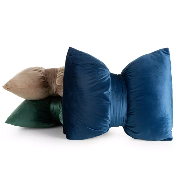 Cuscino natalizio Eurofirany blu navy 45x55 - fiocco in velluto