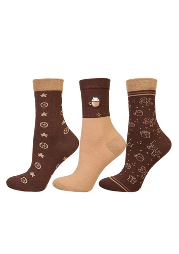 Calze donna Moraj CSLS 250-046 natalizie con lurex e biscotti di pan di zenzero