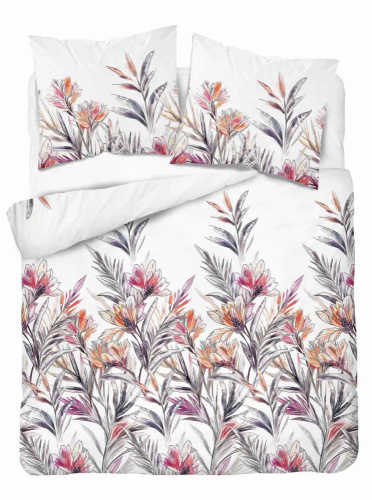 5504 A Biancheria da letto in cotone Fiori tropicali Naturalis- Detexpol bianco