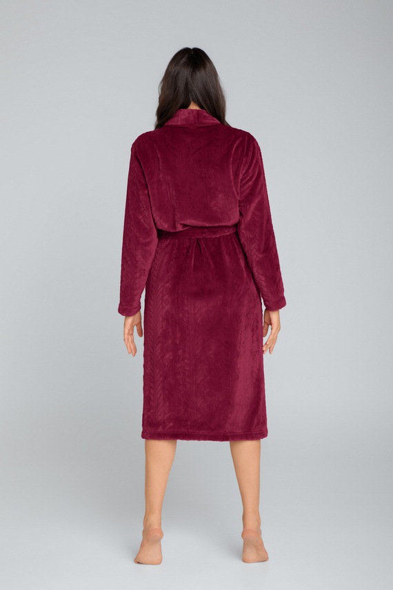 Bona Vestaglia da donna in pile Moda italiana - marrone