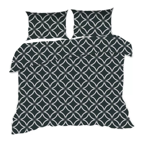 1956N Biancheria da letto in cotone Classic E24 Karo Moroccan black white- 100% cotone, resistente, colorata, set da 2 pezzi