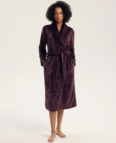 43599 Darlan Vestaglia da donna con cappuccio Henderson crema - morbida, leggera, prima del ginocchio