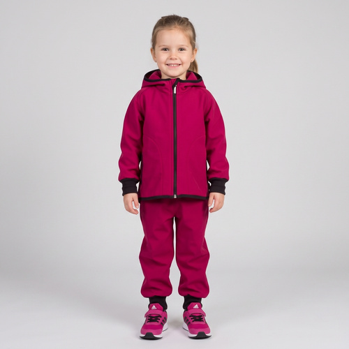 229002 Nicol Giacca softshell bambina con cappuccio, pile, riflettente - bordeaux