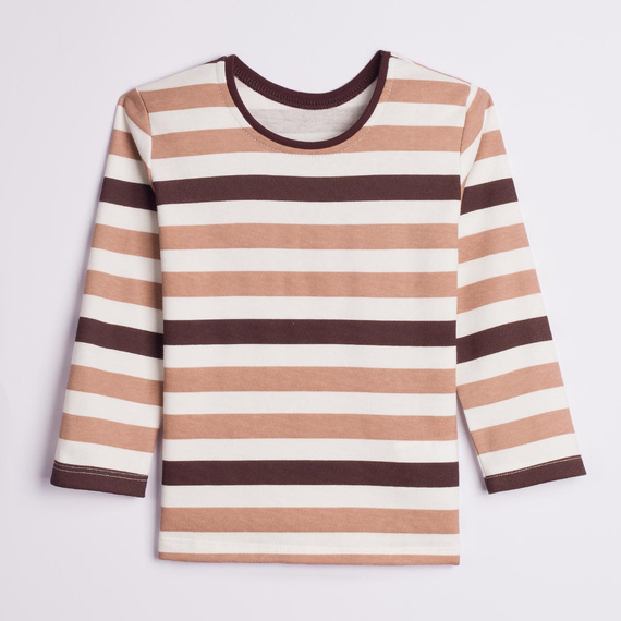 227138 Nicol Maglia bambini 100% cotone manica lunga righe marrone