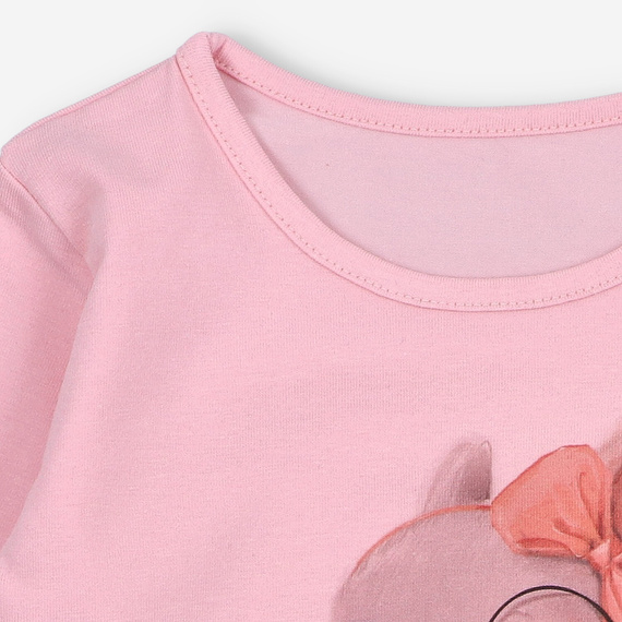 KAR-3011 Camicetta da bambina a maniche lunghe Lagarto Verde rosa - elegante, cotone, produzione polacca