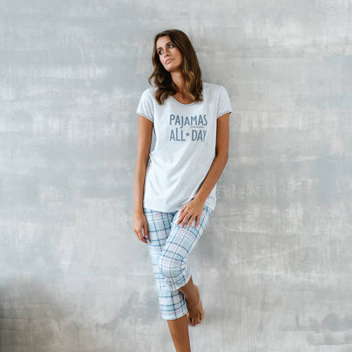 Glamour Pigiama donna manica corta e pantalone 3/4 Moda italiana - melange/stampa