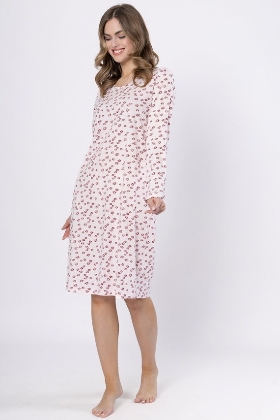 Camicia da notte Laveza Gelasia 1625 - cotone, rosa chiaro, manica lunga