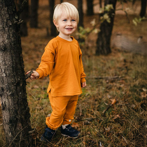 Simply Comfy Pantaloni da tuta Eevi honey per bambini - 100% cotone, con tasche