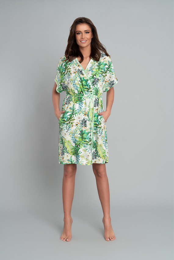 Florina Accappatoio da donna Moda italiana - stampa di foglie