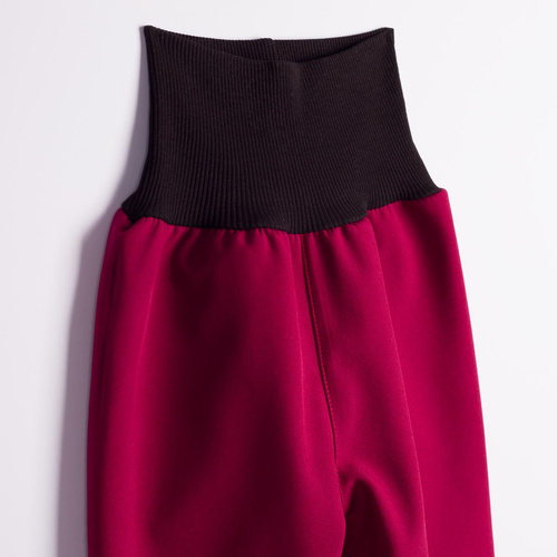 Nicol Pantaloni softshell bambini 229051 con pile, vita alta, polsini - bordeaux