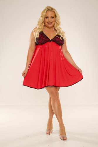 713 Camicia da notte Cloche Forex - rosso