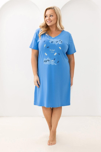 Camicia da notte donna 178 Regina in cotone al ginocchio – comfort naturale