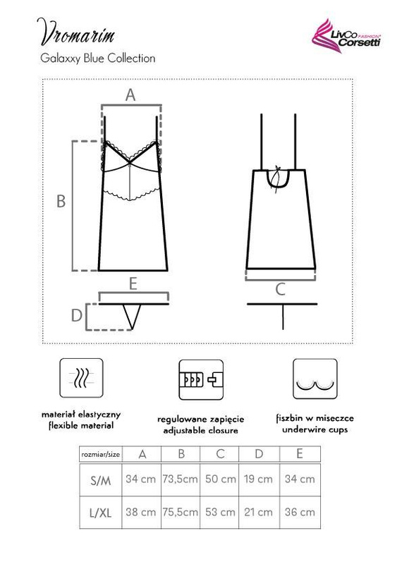 Vromarim Galaxxy chemise e perizoma LivCo Corsetti Fashion