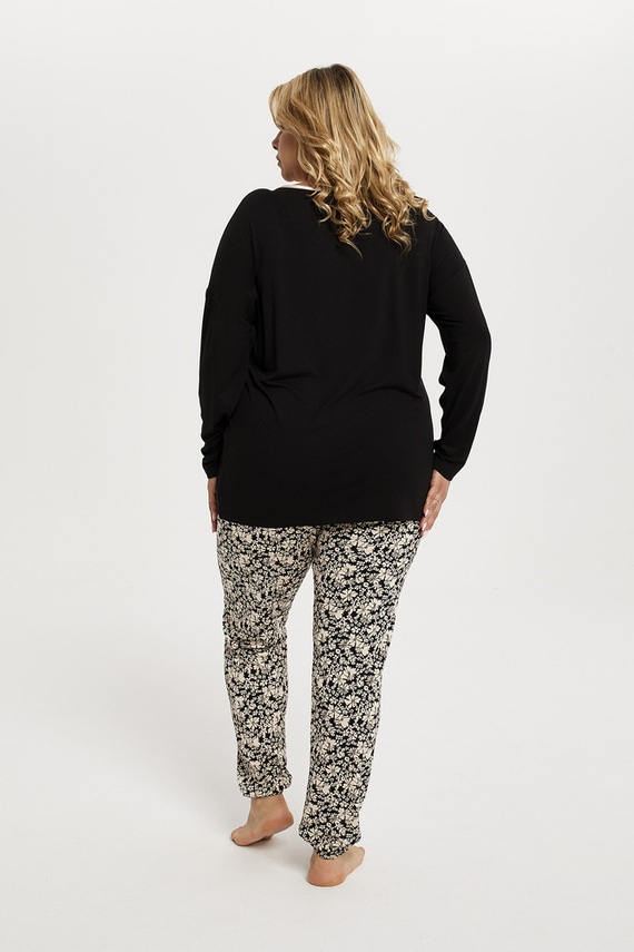 Guyana Pigiama da donna manica lunga, pantaloni lunghi Moda italiana - nero/stampa