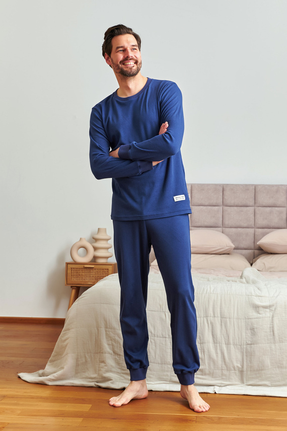 7350 Pigiama da uomo Doctor Nap - cotone a coste, comfort e stile - cosmos
