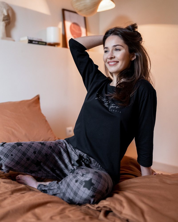 Sensis Reach For The Stars Pigiama da donna - nero-marrone