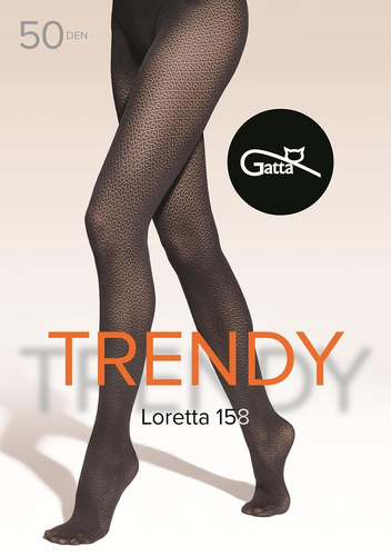 Loretta 158 Gatta collant donna - 50 den, fantasia, opaco - nero