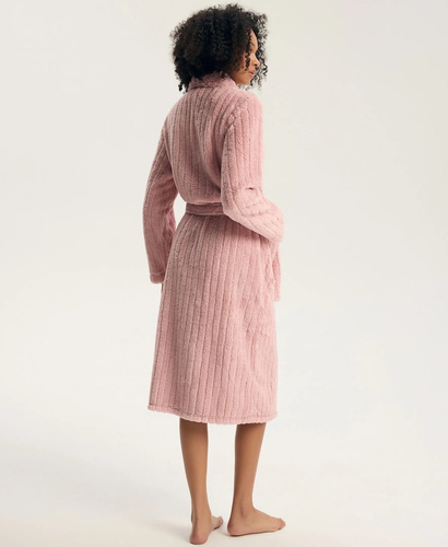 43599 Darlan Vestaglia da donna con cappuccio Henderson crema - morbida, leggera, prima del ginocchio